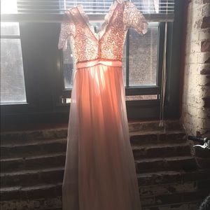 Blush pink ASOS lace maxi dress-never worn!